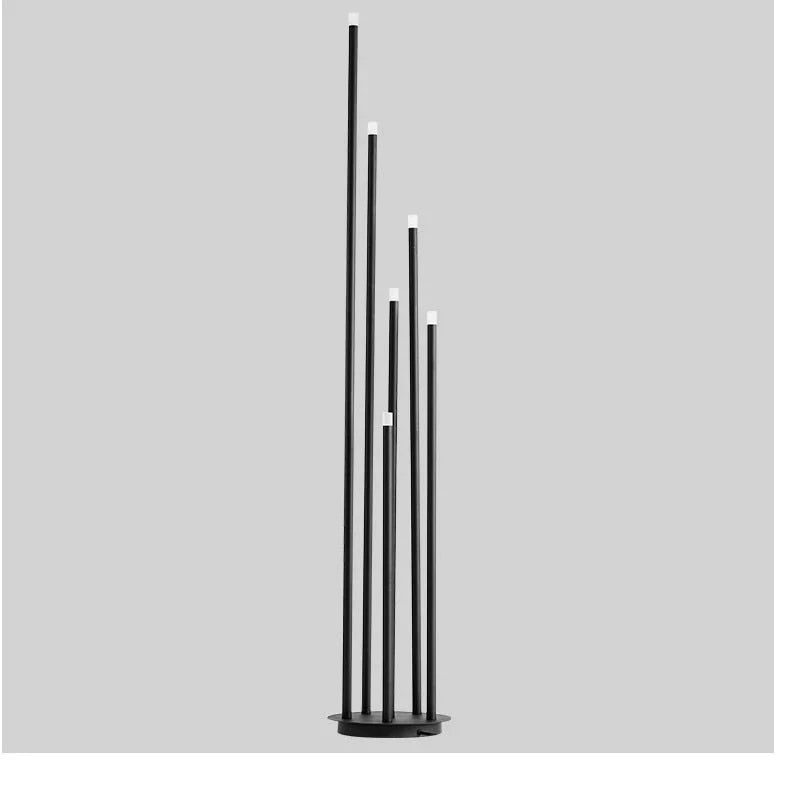 Modern Simple Personality Black Multi-Head Led Floor Lamp Branch Stand Living Room Reading Bedside