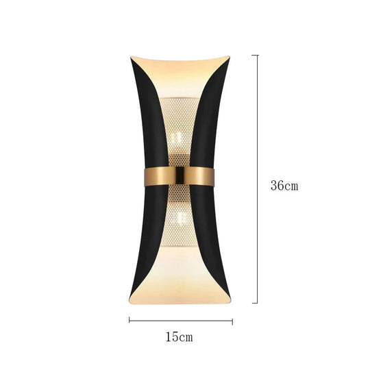 Moderne einfache Wandleuchte Lichter Scone für Schlafzimmer Badezimmer Schwarz Gold