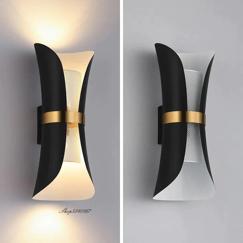 Moderne einfache Wandleuchte Lichter Scone für Schlafzimmer Badezimmer Schwarz Gold