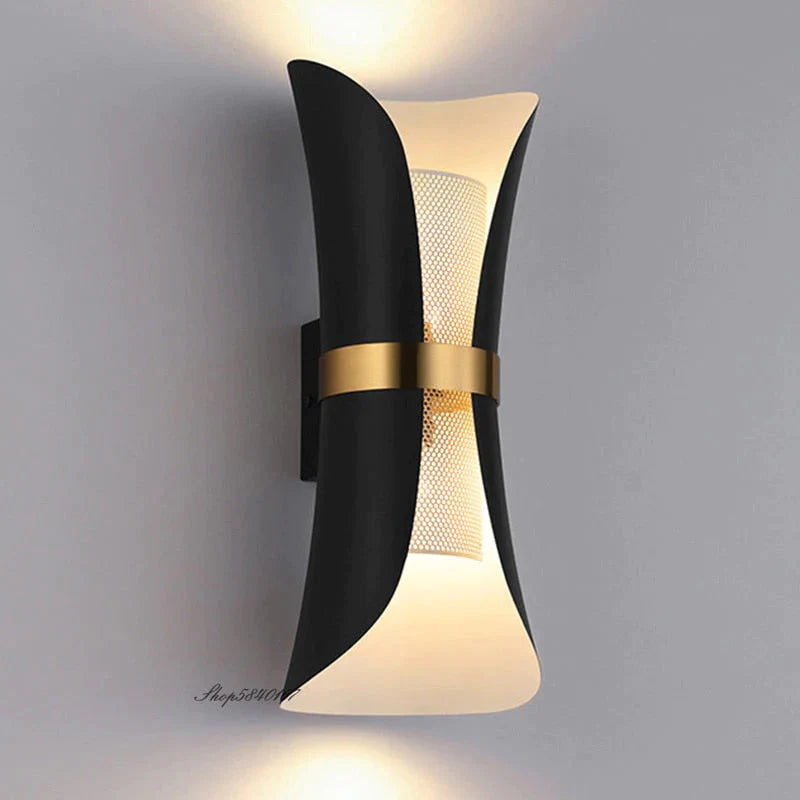 Moderne einfache Wandleuchte Lichter Scone für Schlafzimmer Badezimmer Schwarz Gold