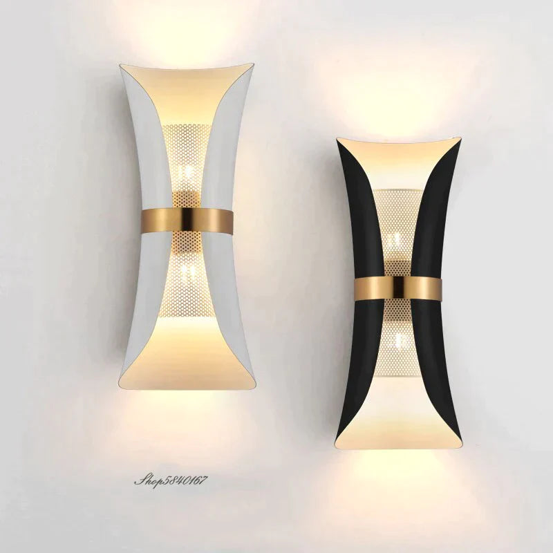 Modern Simple Wall Lamp Lights Scone For Bedroom Bathroom Black Gold Light