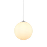 Modern Simple White Glass Round Ceiling Light For Restaurants - 1 Fixture / 8