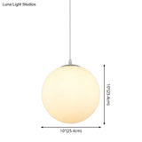 Modern Simple White Glass Round Ceiling Light For Restaurants - 1 Fixture
