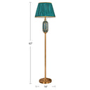 Modern Single Floor Lamp With Empire Shade And Pleated Fabric - Perfect For Living Room Green