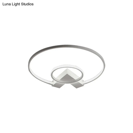 Modern Single Light White/Gold Flushmount Ceiling Fixture With Acrylic Panels