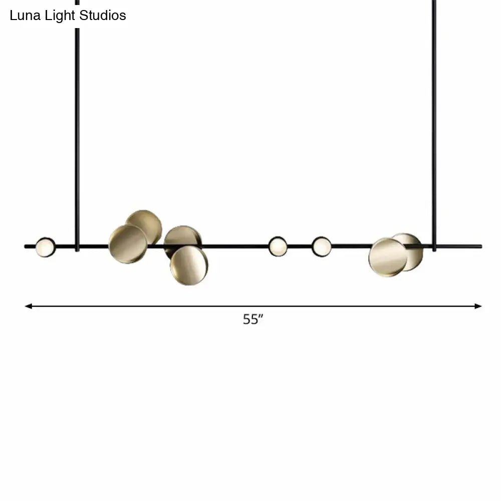 Modern Six-Light Bronze Pendant Chandelier For Creative Kitchen Lighting / 55