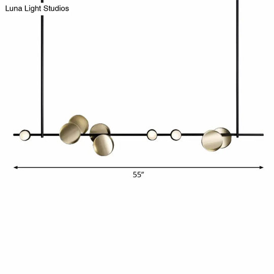 Modern Six-Light Bronze Pendant Chandelier For Creative Kitchen Lighting / 55