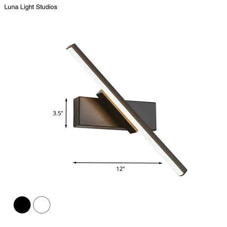 Modern Slim Led Wall Sconce With Acrylic Linear Design In White/Black - Choose Warm Or White Light