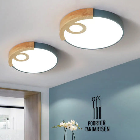 Modern Slim Round Led Flush Mount Ceiling Light For Living Room Blue / 12’