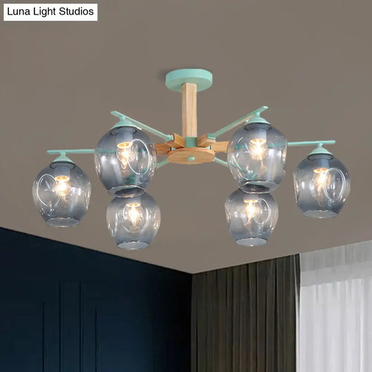 Modern Modo Pendant Chandelier - Smoke Gray Glass 3/6 Light Fixture For Living Room