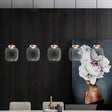 Modern Smoke Grey Glass Ellipse Pendant Light For Living Room With Adjustable Warm/White/Natural