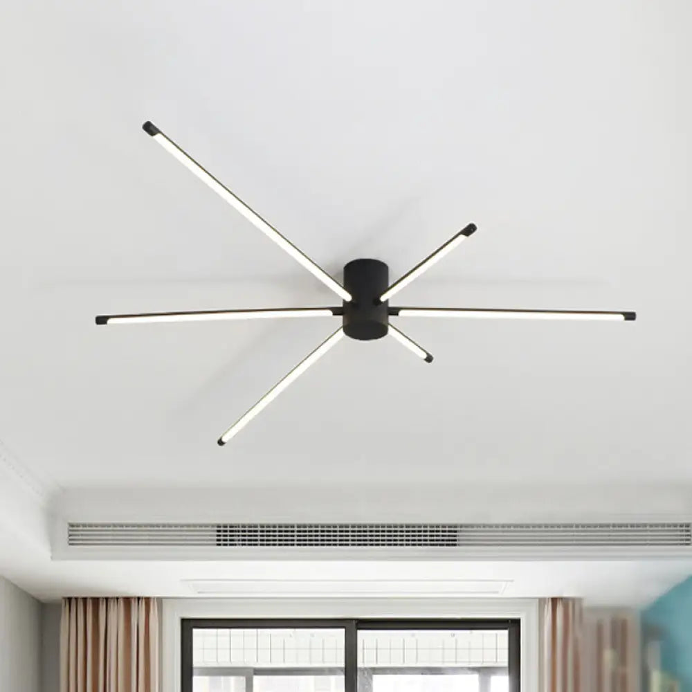Modern Sputnik Acrylic Semi Mount Led Ceiling Light Fixture - 35.5’/39’ Width Black / 39’