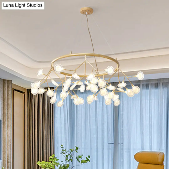 Modern Sputnik Firefly Chandelier - Minimalist Acrylic Led Pendant Light For Living Room