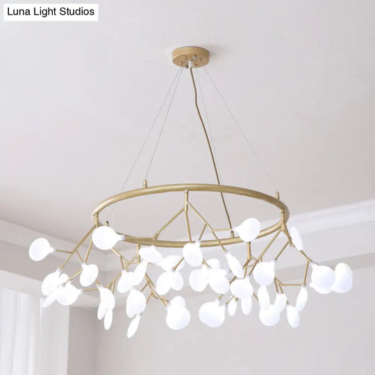 Modern Sputnik Led Chandelier For Minimalist Living Rooms Cream