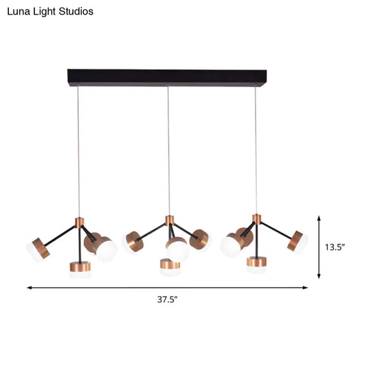 Modern Sputnik Gold Pendant Light For Bedroom - Acrylic 10/12-Head Ceiling Island Drop