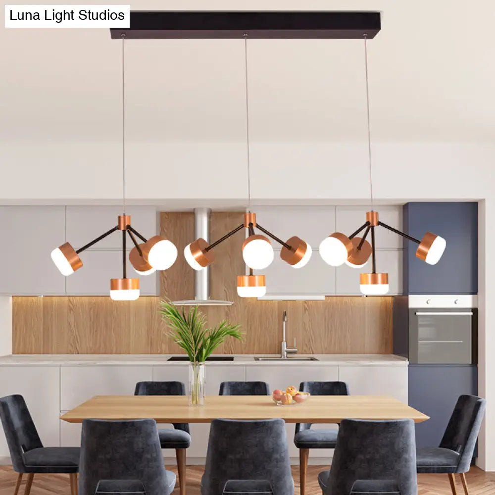 Modern Sputnik Gold Pendant Light For Bedroom - Acrylic 10/12-Head Ceiling Island Drop