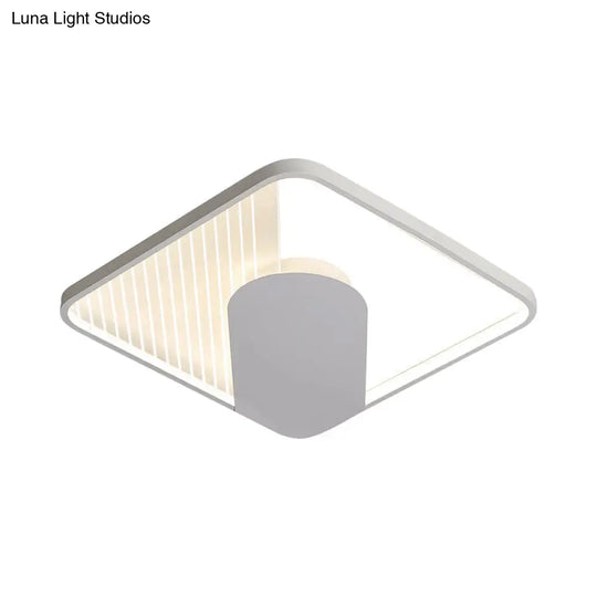 Modern Square Acrylic Led Ceiling Flush Mount Light (18/21.5) - Simple White Finish Super Thin