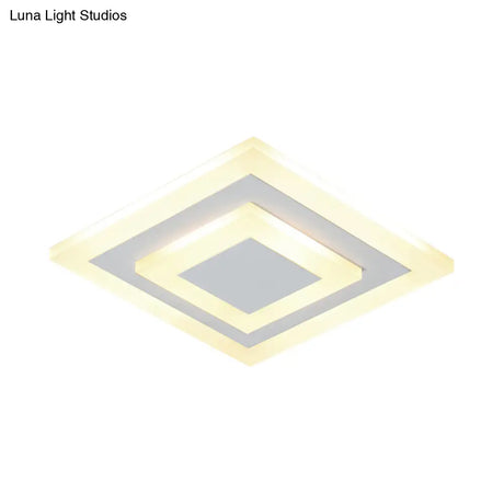 Modern Square Acrylic Led Flush Mount Ceiling Light - Stylish Lamp For Corridors And Kitchens Coffee