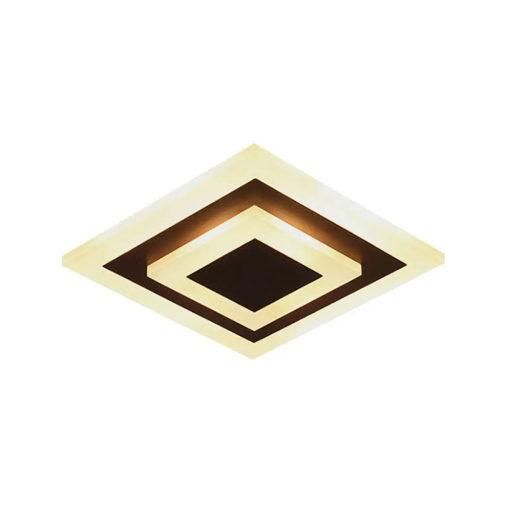 Modern Square Acrylic Led Flush Mount Ceiling Light - Stylish Lamp For Corridors And Kitchens