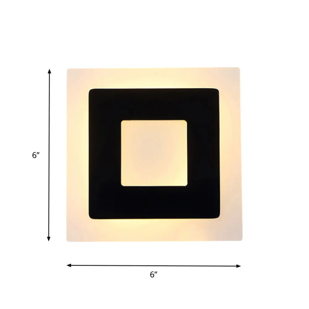 Modern Square Acrylic Led Sconce Light For Living Room Wall Lighting In Warm/White