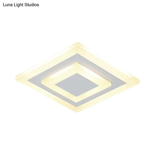 Modern Square Flush Acrylic Ceiling Light For Corridor Kitchen