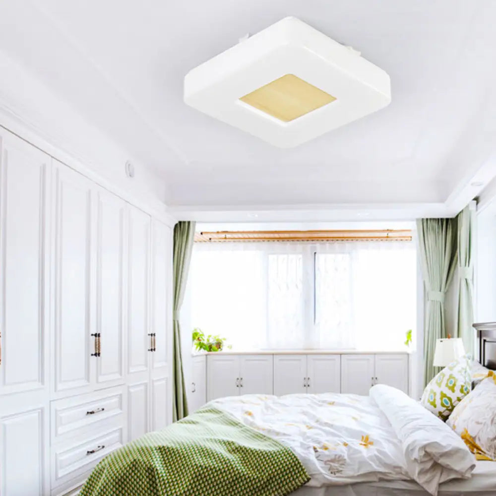 Modern Square Flush Mount Led Ceiling Light In Warm/White - Wide Acrylic Fixture 8’/14.5’/18.5