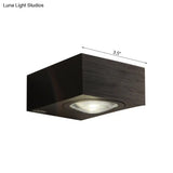 Modern Square Led Sconce Light Fixture For Bedroom Wall - Aluminum Warm/White Black/Silver