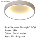 Modern Square/Round Ceiling Lights For Living Room Bedroom Dining White Color Frame Lamp Fixtures