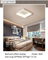 Modern Square/Round Ceiling Lights For Living Room Bedroom Dining White Color Frame Lamp Fixtures