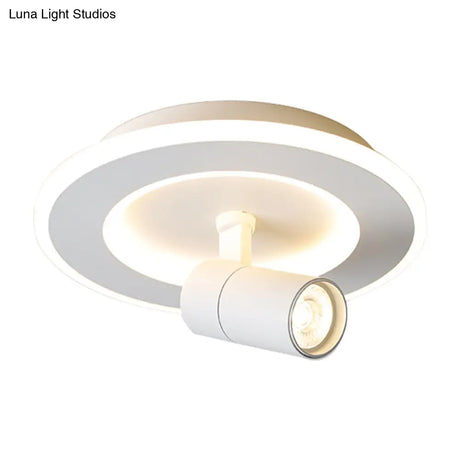 Modern Square/Round Flush Mount Led Acrylic Lamp In White/Black (White/Warm Light)