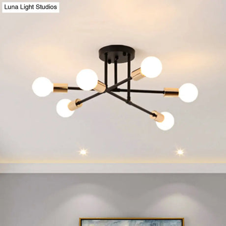 Modern Stacked Linear Ceiling Light: Energy Saving Semi Flushmount For Hotels