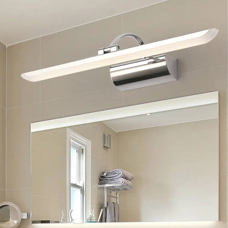 Modern Stainless Steel Bathroom Led Wall Vanity Light - Chrome Finish / 17