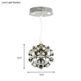 Modern Stainless Steel Flower Chandelier Pendant Light Fixture For Bedroom - 4 Lights