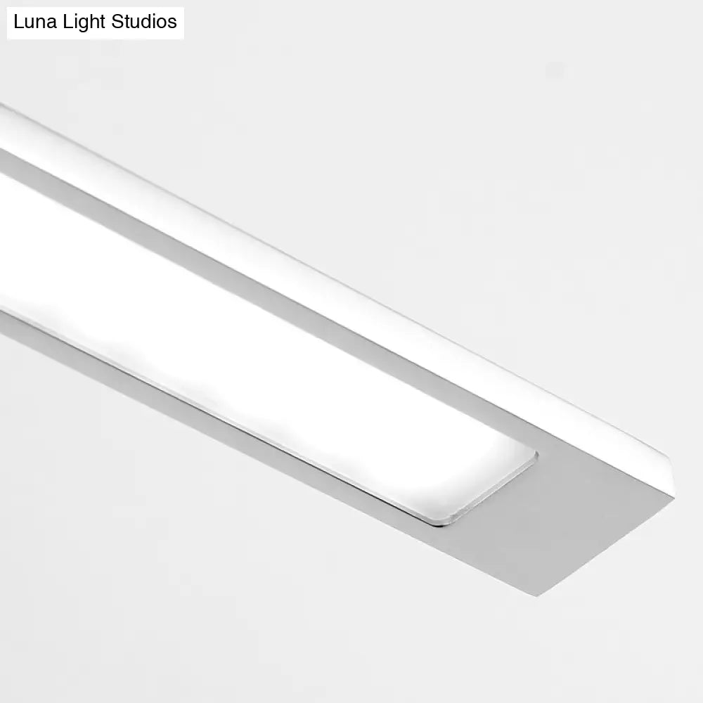 Modern Stainless Steel Led Vanity Light Fixture - Nickel Bathroom Lighting