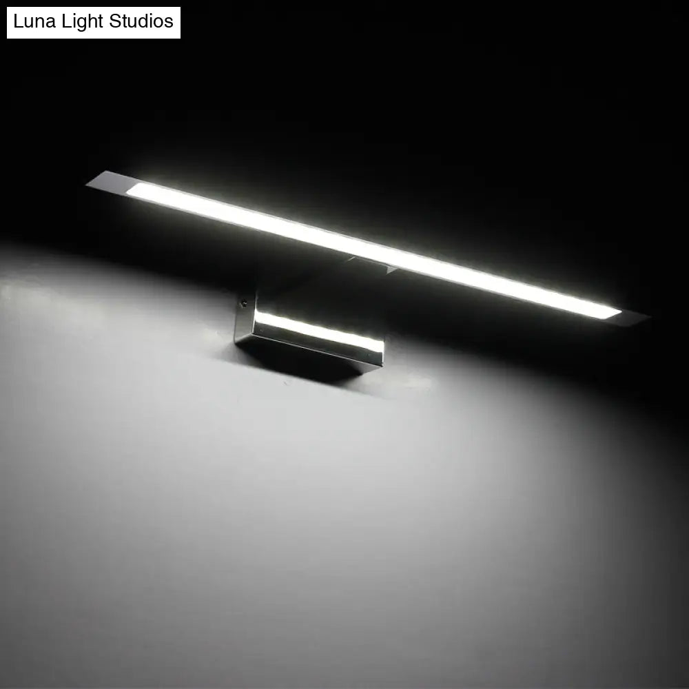 Modern Stainless Steel Led Vanity Light Fixture - Nickel Bathroom Lighting