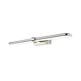 Modern Stainless Steel Led Wall Lamp With Acrylic Oval Shade - Chrome Vanity Lighting Fixture