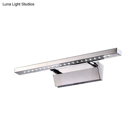 Modern Stainless Steel Wall Sconce Light - 16/19.5 Rectangular Led Vanity With Chrome Finish And