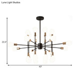 Modern Starburst Milk White Glass Chandelier With 12/15/18 Lights For Bedroom Black Pendant Lighting