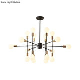 Modern Starburst Milk White Glass Chandelier With 12/15/18 Lights For Bedroom Black Pendant Lighting