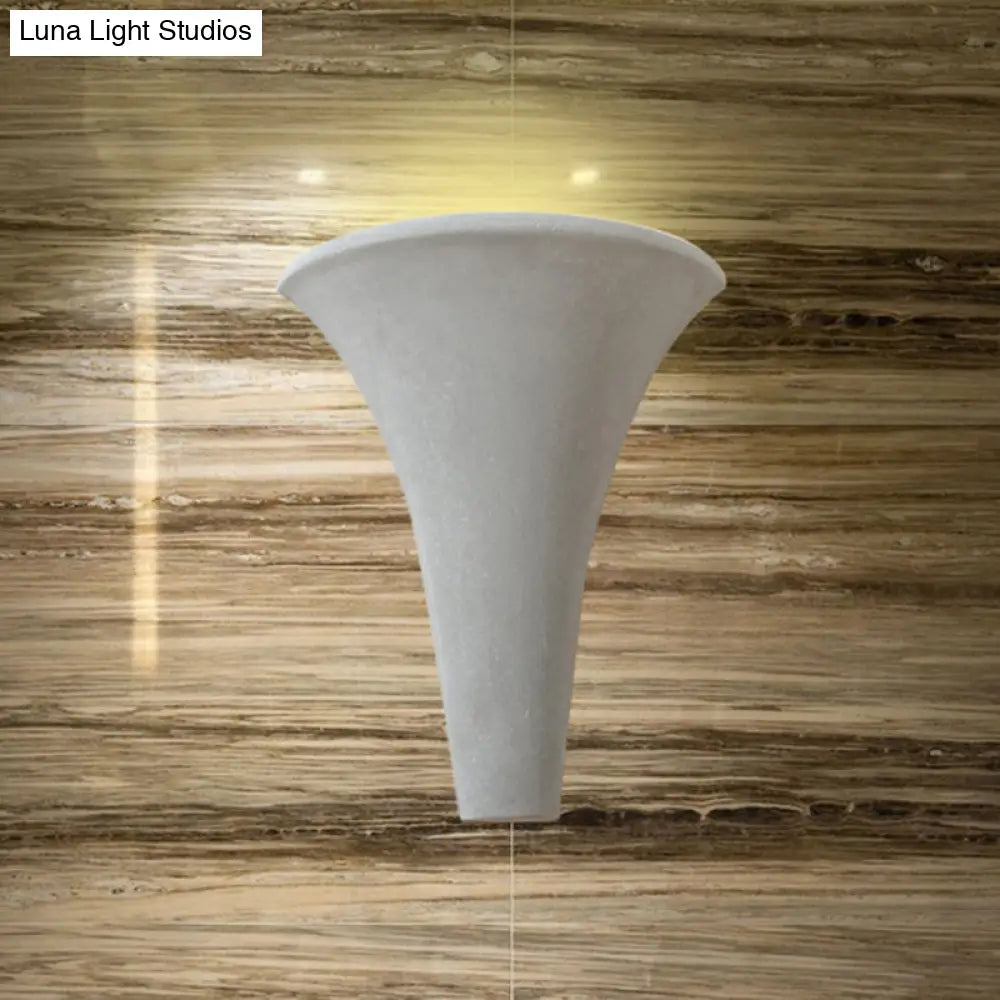 Modern Style Grey Cement Bowl/Cylinder Shade Wall Light - 1-Light Bathroom Fixture