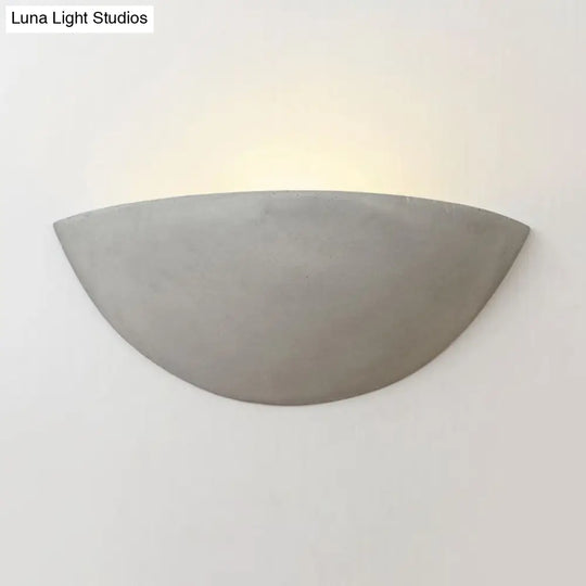 Modern Style Grey Cement Bowl/Cylinder Shade Wall Light - 1-Light Bathroom Fixture