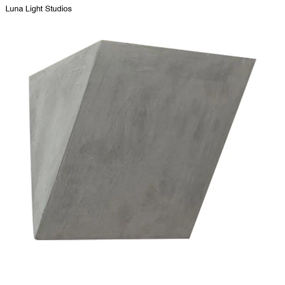 Modern Style Grey Cement Bowl/Cylinder Shade Wall Light - 1-Light Bathroom Fixture