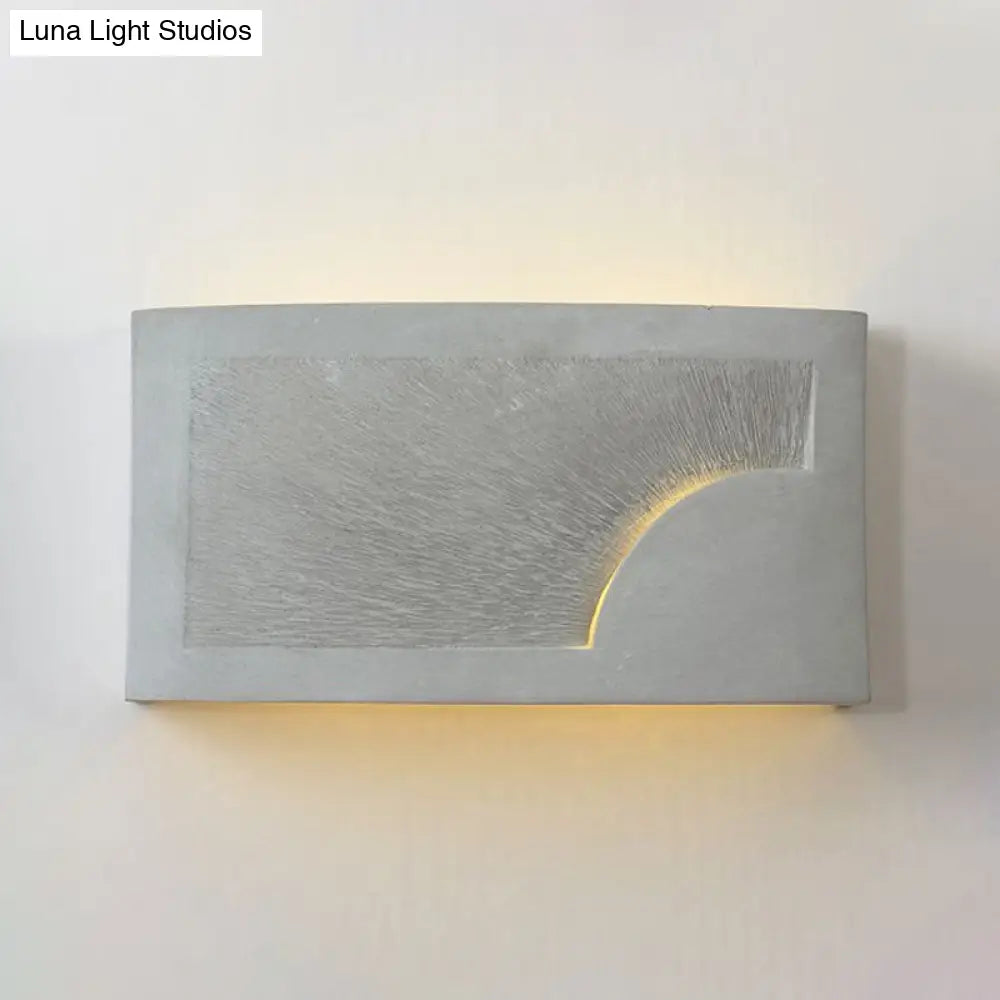 Modern Style Grey Cement Bowl/Cylinder Shade Wall Light - 1-Light Bathroom Fixture