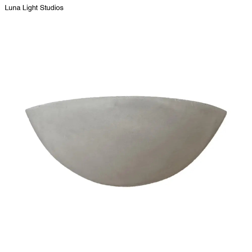 Modern Style Grey Cement Bowl/Cylinder Shade Wall Light - 1-Light Bathroom Fixture