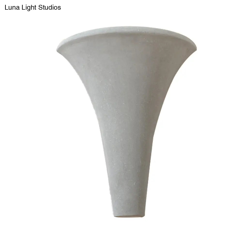 Modern Style Grey Cement Bowl/Cylinder Shade Wall Light - 1-Light Bathroom Fixture