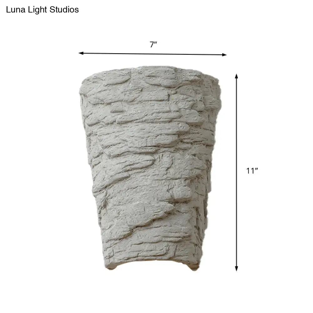 Modern Style Grey Cement Bowl/Cylinder Shade Wall Light - 1-Light Bathroom Fixture