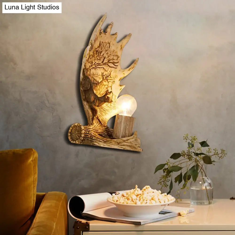 Modern Style Marble Wall Lamp With Bronze Cylinder - 1 Light Dining Room Sconce Fixture Elk Design
