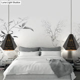 Modern Stylish Metal Diamond Pendant Light Fixture In Black - 1 Suspension