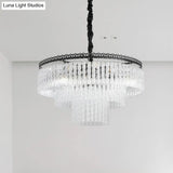 Modern Swirl Crystal Chandelier Light Fixture - 2/3 Tiers 4/9 Lights Clear Hanging Ceiling