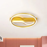 Modern Swirl Led Ceiling Lamp In Gold - 16’/19.5’ With Warm/White Light For Bedroom / 16’ Warm
